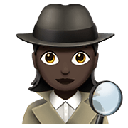 Emoji 🕵🏿‍♀️ Investigatrice: Carnagione Scura su Apple iOS 13.3.