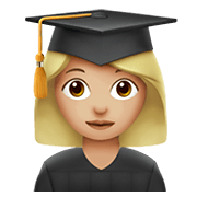 Emoji 👩🏼‍🎓 Studentessa: Carnagione Abbastanza Chiara su Apple iOS 13.3.