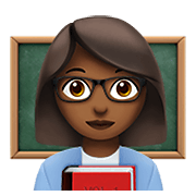 👩🏾‍🏫 Emoji Professora: Pele Morena Escura na Apple iOS 13.3.