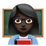 👩🏿‍🏫 Emoji Lehrerin: dunkle Hautfarbe Apple iOS 13.3.
