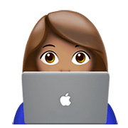 👩🏽‍💻 Emoji IT-Expertin: mittlere Hautfarbe Apple iOS 13.3.