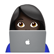 👩🏿‍💻 Emoji Tecnóloga: Tono De Piel Oscuro en Apple iOS 13.3.