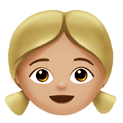 👧🏼 Emoji Mädchen: mittelhelle Hautfarbe Apple iOS 13.3.