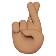 🤞🏽 Emoji Hand mit gekreuzten Fingern: mittlere Hautfarbe Apple iOS 13.3.