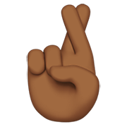 🤞🏾 Emoji Hand mit gekreuzten Fingern: mitteldunkle Hautfarbe Apple iOS 13.3.