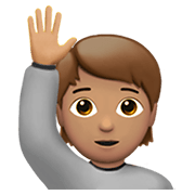 🙋🏽 Emoji Persona Con La Mano Levantada: Tono De Piel Medio en Apple iOS 13.3.