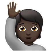 🙋🏿 Emoji Persona Con La Mano Levantada: Tono De Piel Oscuro en Apple iOS 13.3.