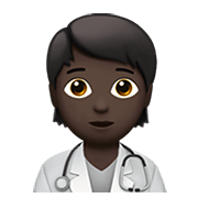 🧑🏿‍⚕️ Emoji Profissional De Saúde: Pele Escura na Apple iOS 13.3.