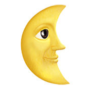 🌜 Emoji Rosto Da Lua De Quarto Minguante na Apple iOS 13.3.