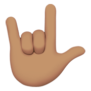 Emoji 🤟🏽 Gesto Ti Amo: Carnagione Olivastra su Apple iOS 13.3.