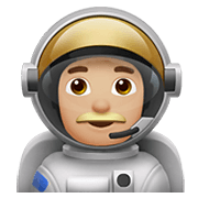 👨🏼‍🚀 Emoji Astronauta Homem: Pele Morena Clara na Apple iOS 13.3.