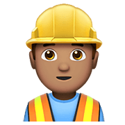 👷🏽‍♂️ Emoji Obrero Hombre: Tono De Piel Medio en Apple iOS 13.3.
