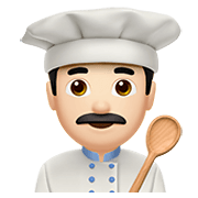 Émoji 👨🏻‍🍳 Cuisinier : Peau Claire sur Apple iOS 13.3.