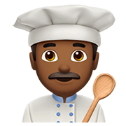👨🏾‍🍳 Emoji Cozinheiro: Pele Morena Escura na Apple iOS 13.3.