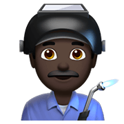 👨🏿‍🏭 Emoji Fabrikarbeiter: dunkle Hautfarbe Apple iOS 13.3.