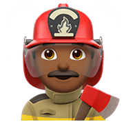 Emoji 👨🏾‍🚒 Pompiere Uomo: Carnagione Abbastanza Scura su Apple iOS 13.3.