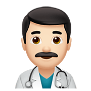 👨🏻‍⚕️ Emoji Profesional Sanitario Hombre: Tono De Piel Claro en Apple iOS 13.3.