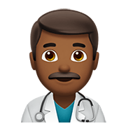👨🏾‍⚕️ Emoji Homem Profissional Da Saúde: Pele Morena Escura na Apple iOS 13.3.