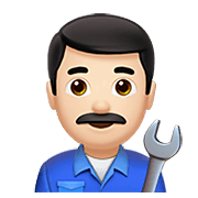 👨🏻‍🔧 Emoji Mecánico: Tono De Piel Claro en Apple iOS 13.3.