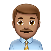 Emoji 👨🏽‍💼 Impiegato: Carnagione Olivastra su Apple iOS 13.3.