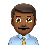 👨🏾‍💼 Emoji Büroangestellter: mitteldunkle Hautfarbe Apple iOS 13.3.