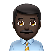 👨🏿‍💼 Emoji Funcionário De Escritório: Pele Escura na Apple iOS 13.3.