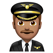 Emoji 👨🏽‍✈️ Pilota Uomo: Carnagione Olivastra su Apple iOS 13.3.