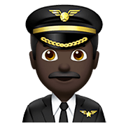 👨🏿‍✈️ Emoji Piloto De Avião Homem: Pele Escura na Apple iOS 13.3.