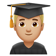 Emoji 👨🏼‍🎓 Studente: Carnagione Abbastanza Chiara su Apple iOS 13.3.