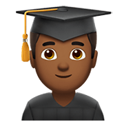 👨🏾‍🎓 Emoji Estudiante Hombre: Tono De Piel Oscuro Medio en Apple iOS 13.3.