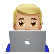👨🏼‍💻 Emoji IT-Experte: mittelhelle Hautfarbe Apple iOS 13.3.