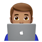 👨🏽‍💻 Emoji Tecnólogo: Pele Morena na Apple iOS 13.3.