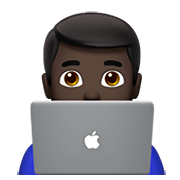 👨🏿‍💻 Emoji Tecnólogo: Pele Escura na Apple iOS 13.3.