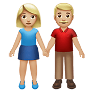 👫🏼 Emoji Mann und Frau halten Hände: mittelhelle Hautfarbe Apple iOS 13.3.