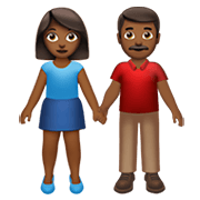 👫🏾 Emoji Mujer Y Hombre De La Mano: Tono De Piel Oscuro Medio en Apple iOS 13.3.