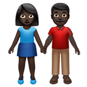 👫🏿 Emoji Mann und Frau halten Hände: dunkle Hautfarbe Apple iOS 13.3.