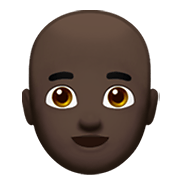 Emoji 👨🏿‍🦲 Uomo: Carnagione Scura E Calvo su Apple iOS 13.3.