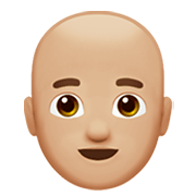 👨🏼‍🦲 Emoji Mann: mittelhelle Hautfarbe, Glatze Apple iOS 13.3.