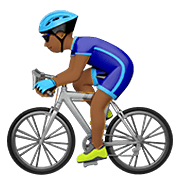 🚴🏾‍♂️ Emoji Hombre En Bicicleta: Tono De Piel Oscuro Medio en Apple iOS 13.3.