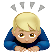 Emoji 🙇🏼‍♂️ Uomo Che Fa Inchino Profondo: Carnagione Abbastanza Chiara su Apple iOS 13.3.