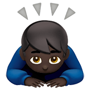Emoji 🙇🏿‍♂️ Uomo Che Fa Inchino Profondo: Carnagione Scura su Apple iOS 13.3.