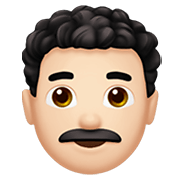 👨🏻‍🦱 Emoji Homem: Pele Clara E Cabelo Cacheado na Apple iOS 13.3.