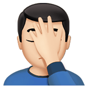 🤦🏻‍♂️ Emoji sich an den Kopf fassender Mann: helle Hautfarbe Apple iOS 13.3.