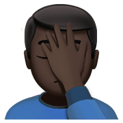 🤦🏿‍♂️ Emoji sich an den Kopf fassender Mann: dunkle Hautfarbe Apple iOS 13.3.