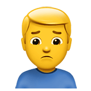 🙍‍♂️ Emoji Hombre Frunciendo El Ceño en Apple iOS 13.3.