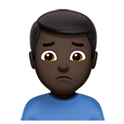Émoji 🙍🏿‍♂️ Homme Fronçant Les Sourcils : Peau Foncée sur Apple iOS 13.3.