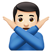Emoji 🙅🏻‍♂️ Uomo Con Gesto Di Rifiuto: Carnagione Chiara su Apple iOS 13.3.