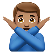 🙅🏽‍♂️ Emoji Mann mit überkreuzten Armen: mittlere Hautfarbe Apple iOS 13.3.