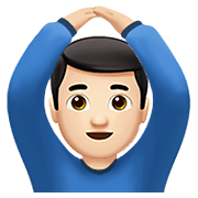 Emoji 🙆🏻‍♂️ Uomo Con Gesto OK: Carnagione Chiara su Apple iOS 13.3.