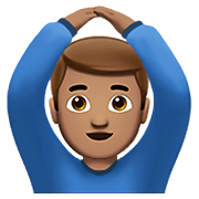 Émoji 🙆🏽‍♂️ Homme Faisant Un Geste D’acceptation : Peau Légèrement Mate sur Apple iOS 13.3.